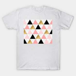 Geometric serendipity - blush rose gold T-Shirt